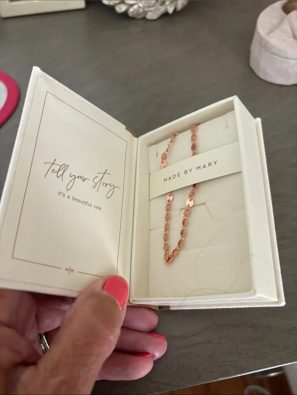 NWT Made by Mary “Poppy “ necklace . Rose gold fill.